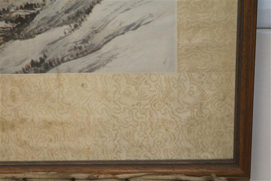 A Chinese watercolour on paper scroll painting 106 x 40cm